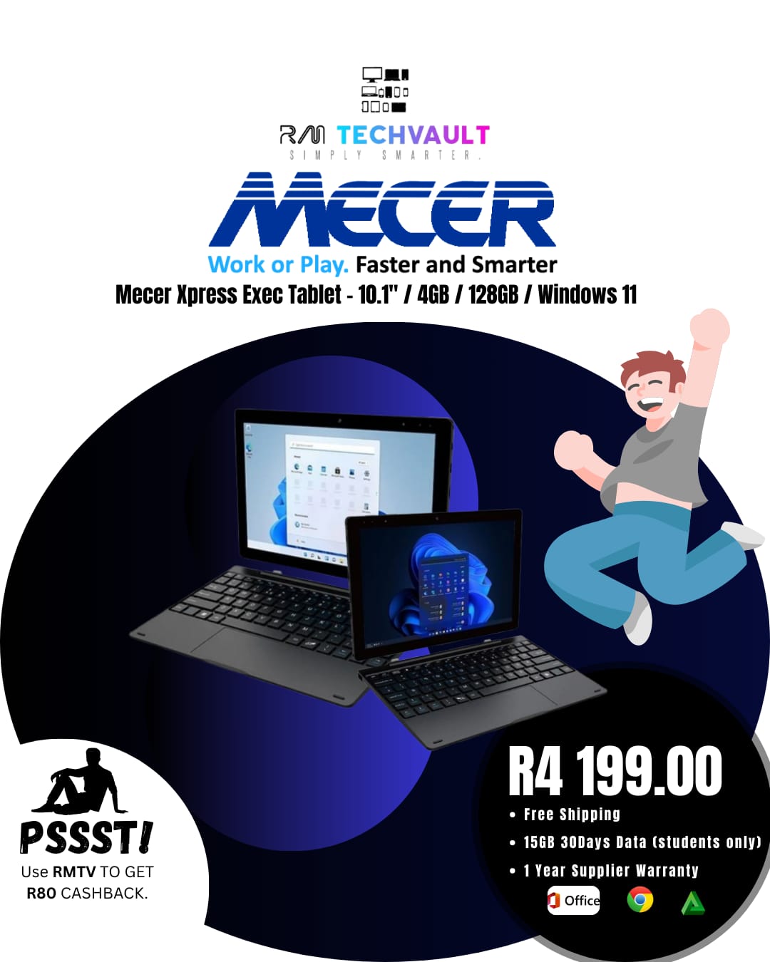 Mecer Xpress Exec 4GB/128GB